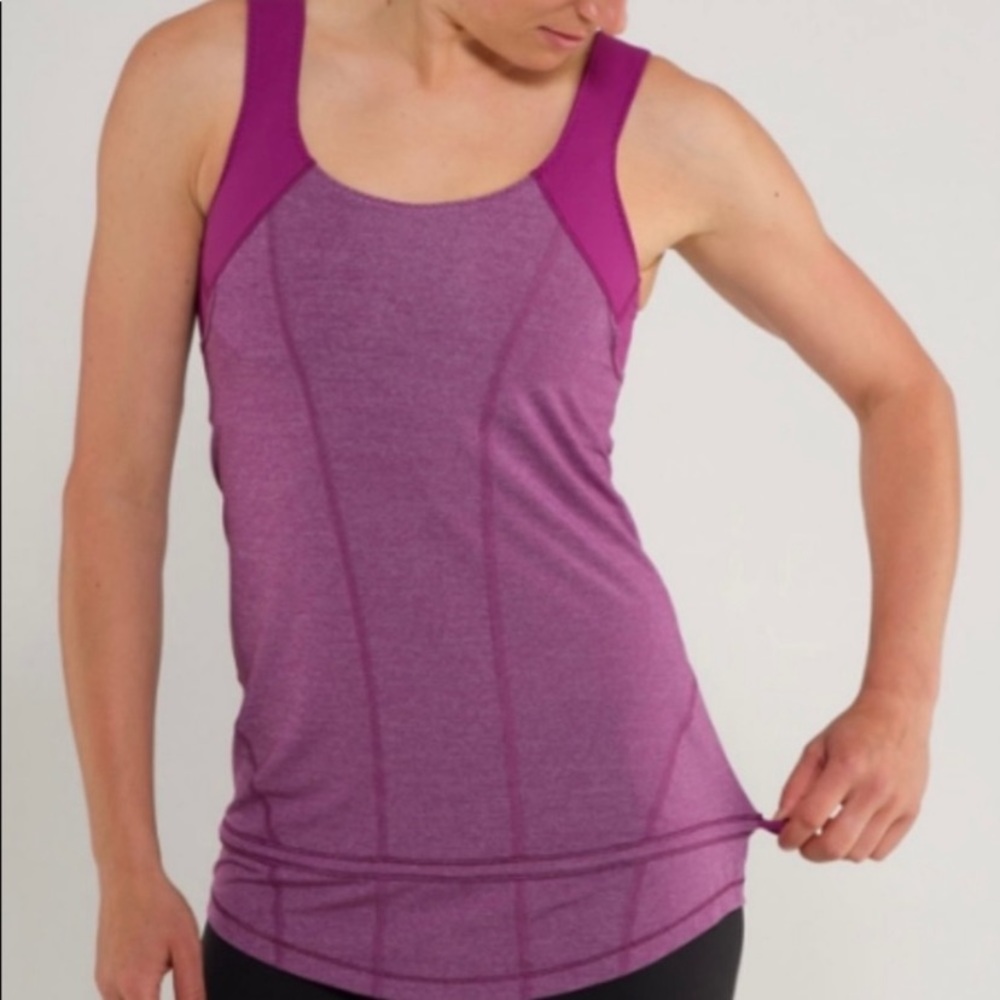 Lululemon run for your life purple tank size 6